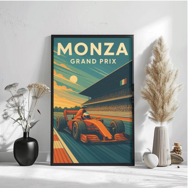 Monza Italian F1 Grand Prix Poster - Retro Motorsport Art - image 1