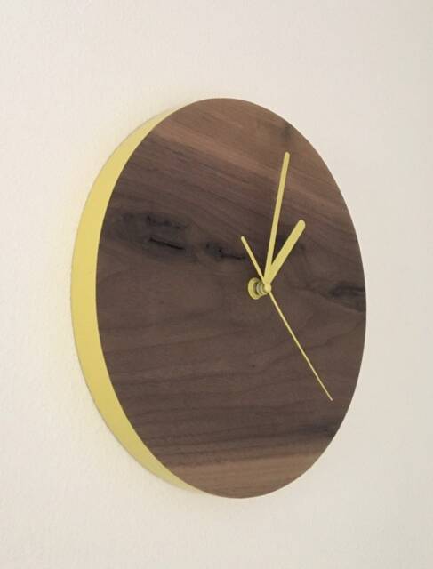 Modern Walnut Wood Wall Clock Minimalist Home Decor - image 1