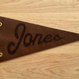 Custom Heritage Name Sign Leather Pennant Personalized Bold Vintage Kids & Nursery Wall Art - thumbnail 2