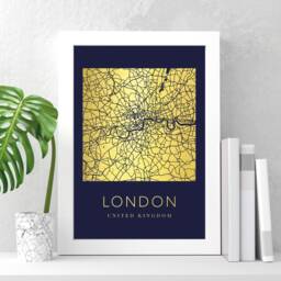 Personalised Foil City Map Print - Custom Location Metallic Art, Wall Decor, Travel & Memory Gift - thumbnail 2