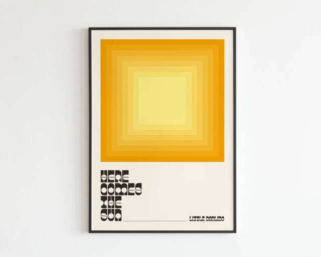 Here Comes The Sun - Lyrics Music A3 A4 A5 Wall Art Poster Print Bauhaus Gig - image 1