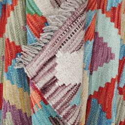 Traditional Runner Rug, Handmade Artisan Afghan Turkish Aztec Navajo Wool Kilim Rug 394x77 cm - thumbnail 3
