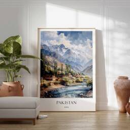 Pakistan Poster, Islamic Decor, Art, Middle Eastern Gift, Travel Muslim Arabic Decor - thumbnail 2