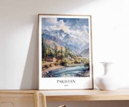 Pakistan Poster, Islamic Decor, Art, Middle Eastern Gift, Travel Muslim Arabic Decor - thumbnail 1