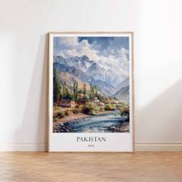 Pakistan Poster, Islamic Decor, Art, Middle Eastern Gift, Travel Muslim Arabic Decor - thumbnail 3