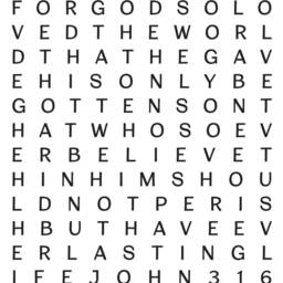Vinyl Wall Decal - John 316 For God So Loved The World Word Art ~ Scriptio Scriptia Continua Continuous Script Words Without Spaces - thumbnail 2