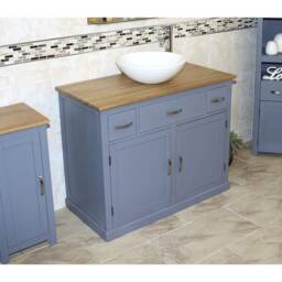 Bathroom Vanity Unit - Grey Cabinet Wash Stand & Stone Marble Basin 1161Gsbc - thumbnail 3