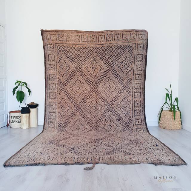 Vintage Beni Mguild Rug, Authentic Moroccan 6.7 Ft X 12.0 - image 1