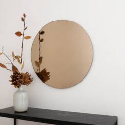 Bronze Tinted Contemporary Round Frameless Mirror - thumbnail 2