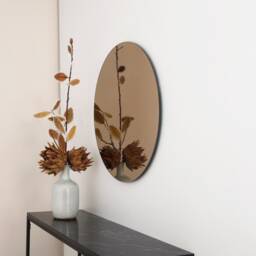 Bronze Tinted Contemporary Round Frameless Mirror - thumbnail 3