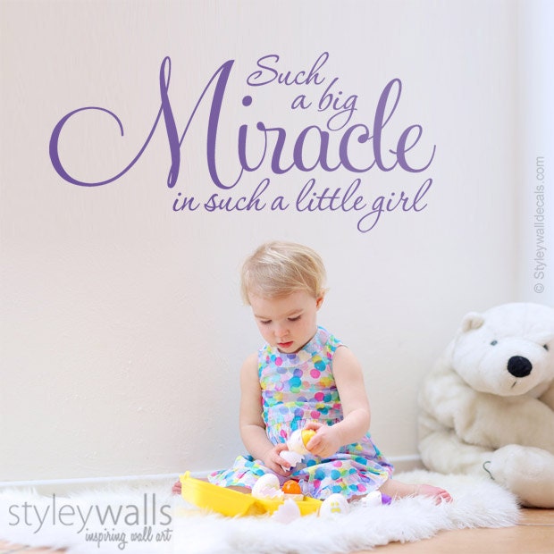 Miracle Wall Decal, Such A Big in Little Girl Vinyl Lettering Girls Bedroom Nursery Decal - image 1