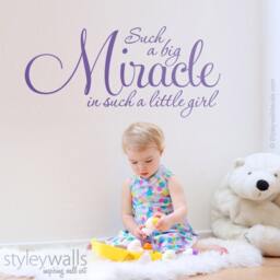 Miracle Wall Decal, Such A Big in Little Girl Vinyl Lettering Girls Bedroom Nursery Decal