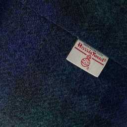 Harris Tweed Black Watch Tartan Footstool With Steel Hairpin Legs - thumbnail 2