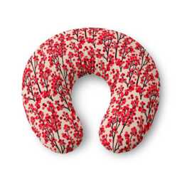 Red Berry Branches Nursing Pillow Cover - Floral Pillowcase - thumbnail 1
