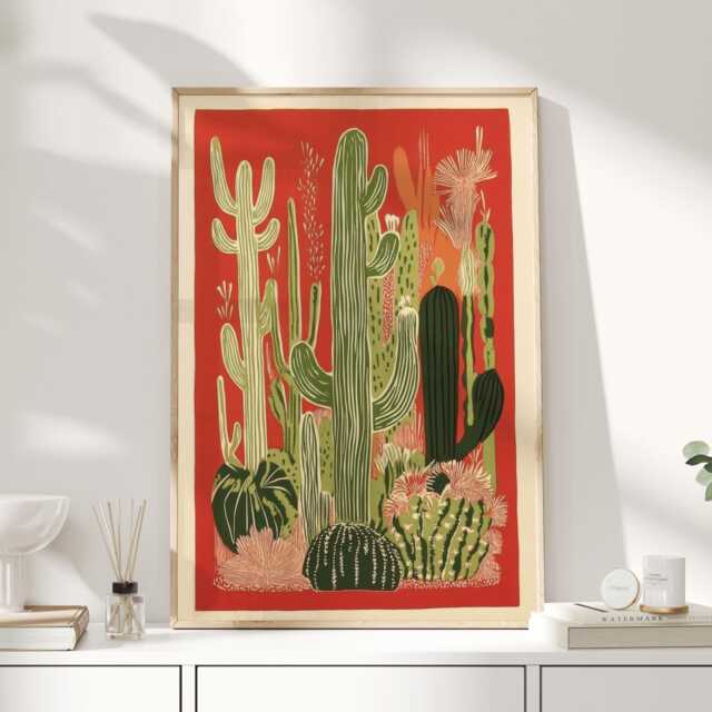 Cactus Print, Mexican Art, Decor, Painting, Wall Home Art Print - image 1