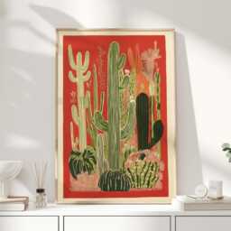 Cactus Print, Mexican Art, Decor, Painting, Wall Home Art Print - thumbnail 1