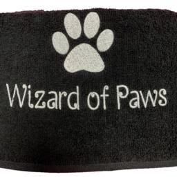 Business Personalised Dog Towel, Embroidered Paw Custom Name, Hotel Friendly, Kennels, Vets, New Puppy - thumbnail 2