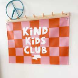 Kind Kids Club Wall Hanging - More Colours Available - Checkered Kids Decor Nursery - thumbnail 3