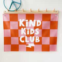 Kind Kids Club Wall Hanging - More Colours Available - Checkered Kids Decor Nursery - thumbnail 2