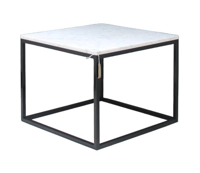 Marble Coffee Table Mild Steel Framed Carrara Marble Worktop - image 1