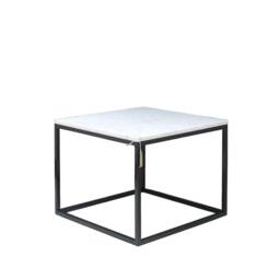 Marble Coffee Table Mild Steel Framed Carrara Marble Worktop - thumbnail 2