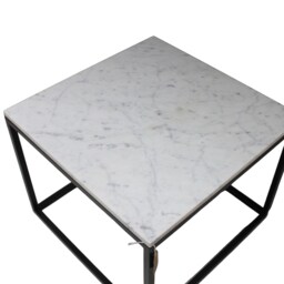 Marble Coffee Table Mild Steel Framed Carrara Marble Worktop - thumbnail 3