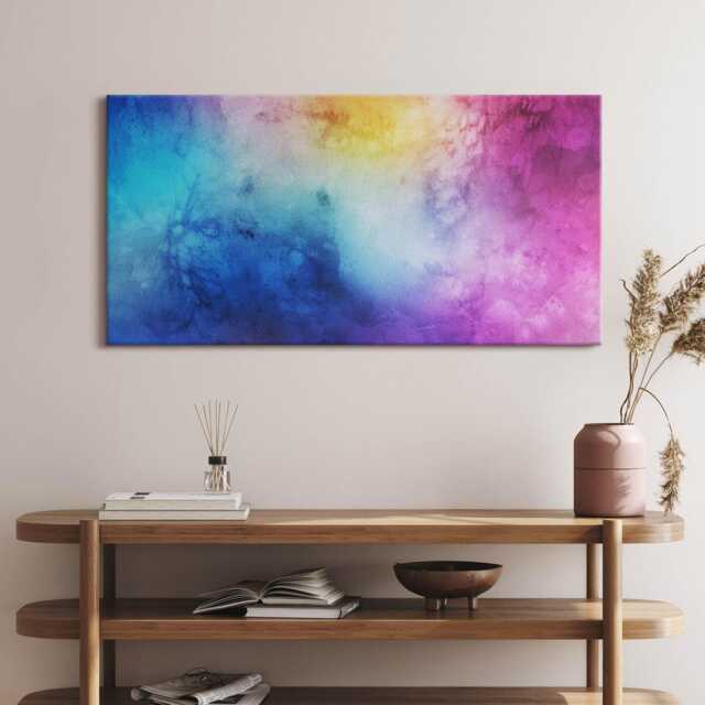 Colorful Spots Canvas, Picture Wall Hanging, Pink Decor, Abstraction Canvas Print - image 1