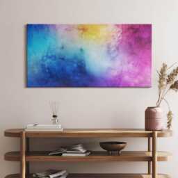 Colorful Spots Canvas, Picture Wall Hanging, Pink Decor, Abstraction Canvas Print - thumbnail 1