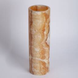 Hand Carved Yellow Alabaster Vase Natural Stone Home Decor - 16 - thumbnail 3