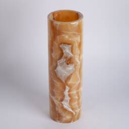 Hand Carved Yellow Alabaster Vase Natural Stone Home Decor - 16 - thumbnail 2