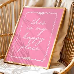 This Is My Happy Place Art Print Pink Girly Coquette Decor - thumbnail 2