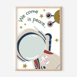 Set Of Space Prints For A Boys Room Or Nursery, Including Personalised Initial & Rocket Print - Prints Only - thumbnail 3