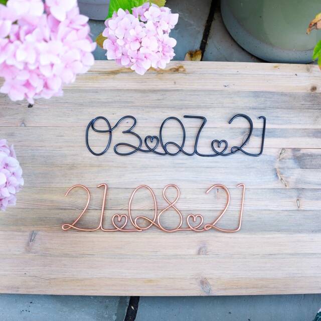 Wire Words - Personalised Date Sign Bespoke Wall Art Quotes & Sayings - image 1