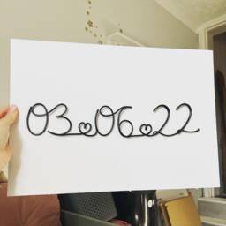 Wire Words - Personalised Date Sign Bespoke Wall Art Quotes & Sayings - thumbnail 2