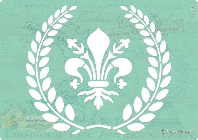 Wreath Stencil, French Vintage Laural Art Cake Furniture Reuseable Cushion Stencil. Stock No 25 - image 1