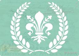 Wreath Stencil, French Vintage Laural Art Cake Furniture Reuseable Cushion Stencil. Stock No 25 - thumbnail 1