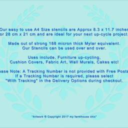 Wreath Stencil, French Vintage Laural Art Cake Furniture Reuseable Cushion Stencil. Stock No 25 - thumbnail 2