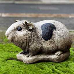 Concrete Guinea Pig Statue Stone Rodent Sculpture Cement Memorial Ornament Outdoor Pet Decoration Handmade Art Yard - thumbnail 2