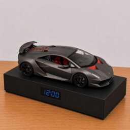 Lamborghini Sesto Elemento Car Alarm Clock - Realistic Engine Sound, Handmade, Enthusiast Gift - thumbnail 3