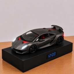 Lamborghini Sesto Elemento Alarm Clock - Realistic Engine Sound, Working Headlights, Handmade, Car Enthusiast Gift