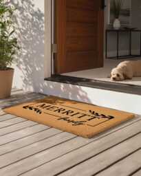 Custom Doormat Gift For Couples, Families, Friends - Personalized Rug With Vine Floral Detail Welcome Mat For Porch Or Entryway - thumbnail 1