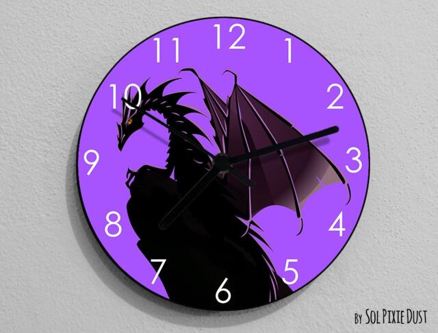 Dragon Wall Clock - Kids Nursery Room, Teens Baby Room - image 1