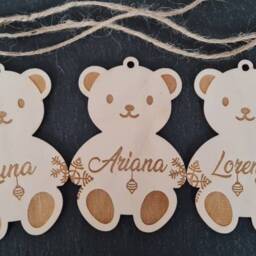 Personalised Childrens Christmas Decoration - Kids Name Decoration- My First Christmas, Teddy Bear Decoration - thumbnail 3