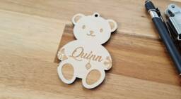 Personalised Childrens Christmas Decoration - Kids Name Decoration- My First Christmas, Teddy Bear Decoration - thumbnail 1