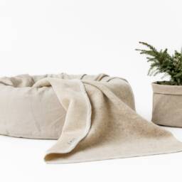 Custom Linen Plant Pot Cover By Your Size Natural Non-Dyed Fabric Rustic Stylish Home Decor - thumbnail 4