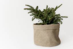 Custom Linen Plant Pot Cover By Your Size Natural Non-Dyed Fabric Rustic Stylish Home Decor