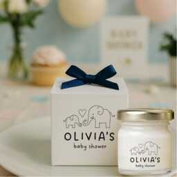 Baby Shower Candle Favours Mini 40G Party Candles Personalised Wood Wick For Guests Gifts For Christening Gifts - thumbnail 4