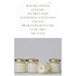 Baby Shower Candle Favours Mini 40G Party Candles Personalised Wood Wick For Guests Gifts For Christening Gifts - thumbnail 2