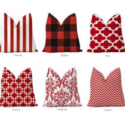 Red Black Pillow Cover. Holiday Home Decor. Rustic Farmhouse Throw Pillow. Minimalist Home. Buffalo Checks - thumbnail 2