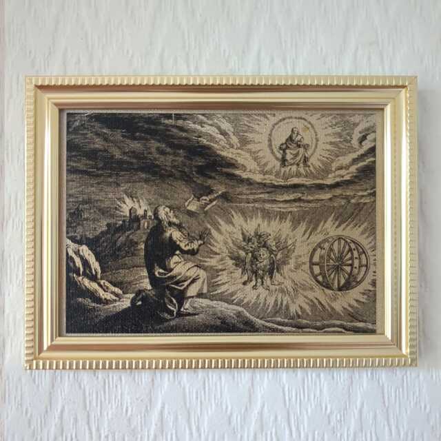 "Ezekiel's Vision - Matth??us Merian, 1670 Handmade Reproduction On Canvas Biblical Esoteric 5""x7" - image 1